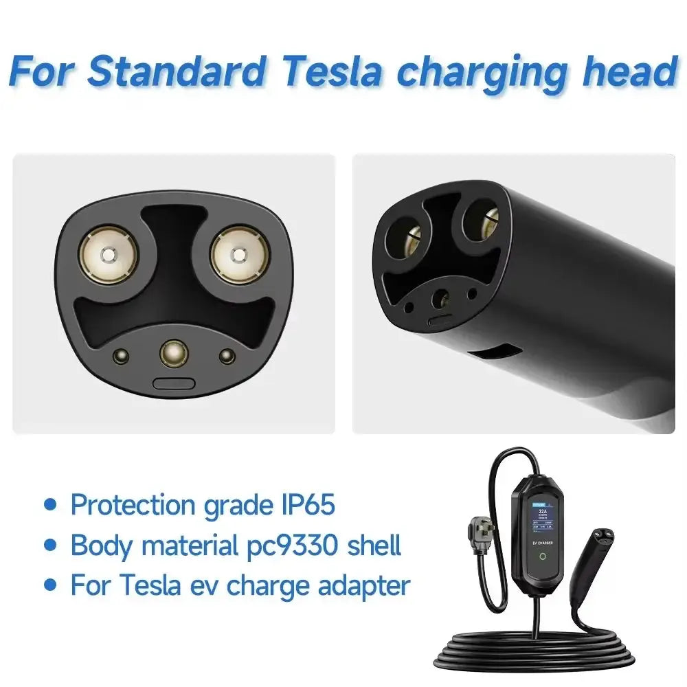 3.5KW/7KW Portable EV Charger for Tesla Model 3/X/Y/S EVSE Fast Charging Cable Electric Car Wallbox WiFi APP Bluetooth Control - Ai-TechWorld