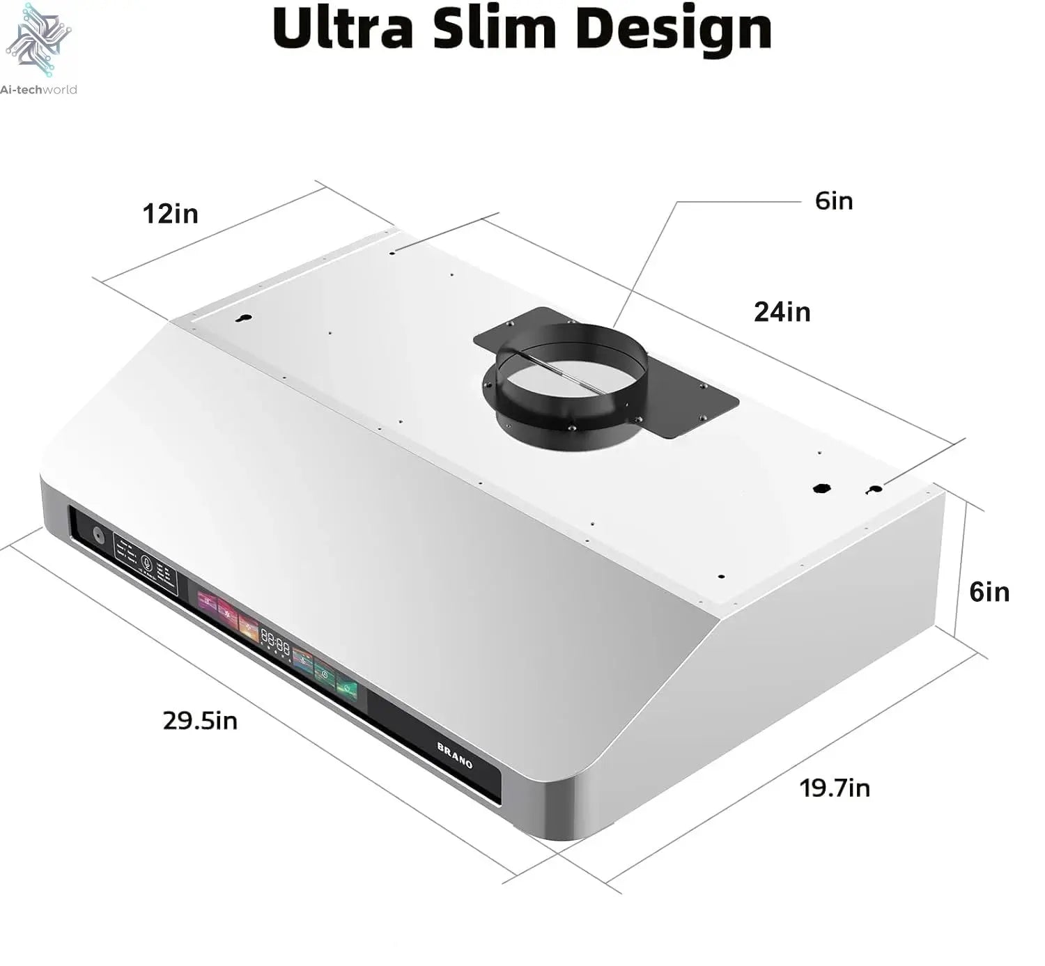 30/36 Inch Under Cabinet Range Hood with Voice/Gesture/Touch Control, 900 CFM Kitchen Vent Hood with 4-Speed Exhaust Fan Ai-TechWorld 