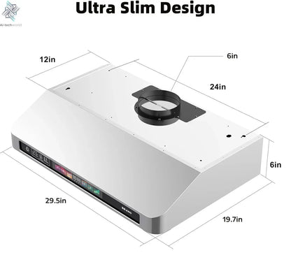 30/36 Inch Under Cabinet Range Hood with Voice/Gesture/Touch Control, 900 CFM Kitchen Vent Hood with 4-Speed Exhaust Fan Ai-TechWorld 
