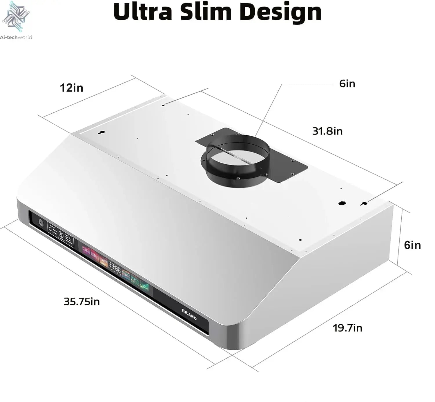 30/36 Inch Under Cabinet Range Hood with Voice/Gesture/Touch Control, 900 CFM Kitchen Vent Hood with 4-Speed Exhaust Fan Ai-TechWorld 