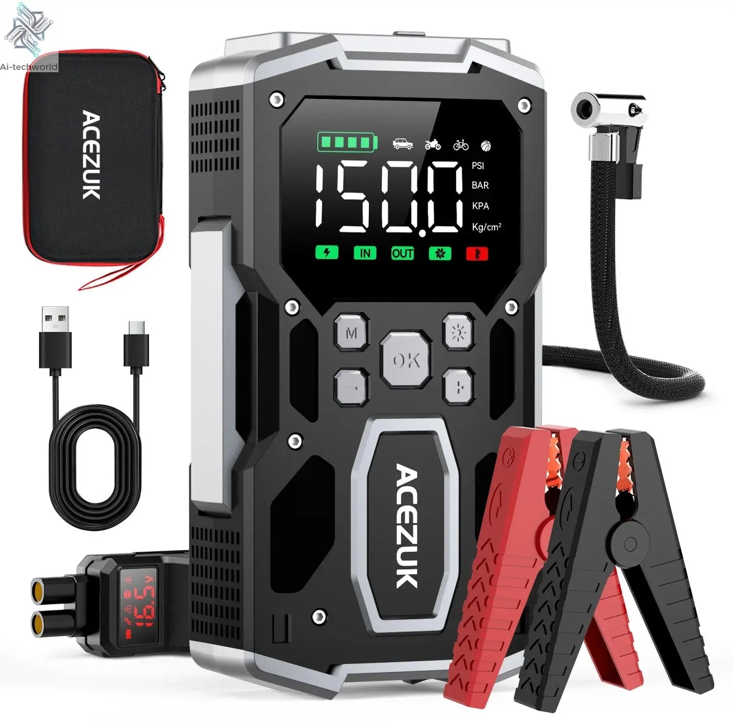 3000A/4000A/5000A Start Power Bank Jump Starter Car Booster External Battery 12V Starting Device for Petrol Diesel Powerbank Ai-TechWorld 