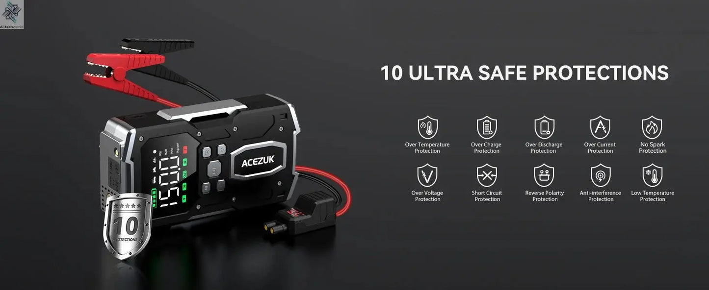 3000A/4000A/5000A Start Power Bank Jump Starter Car Booster External Battery 12V Starting Device for Petrol Diesel Powerbank Ai-TechWorld 