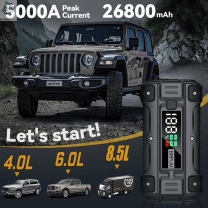 3000A/4000A/5000A Start Power Bank Jump Starter Car Booster External Battery 12V Starting Device for Petrol Diesel Powerbank Ai-TechWorld 