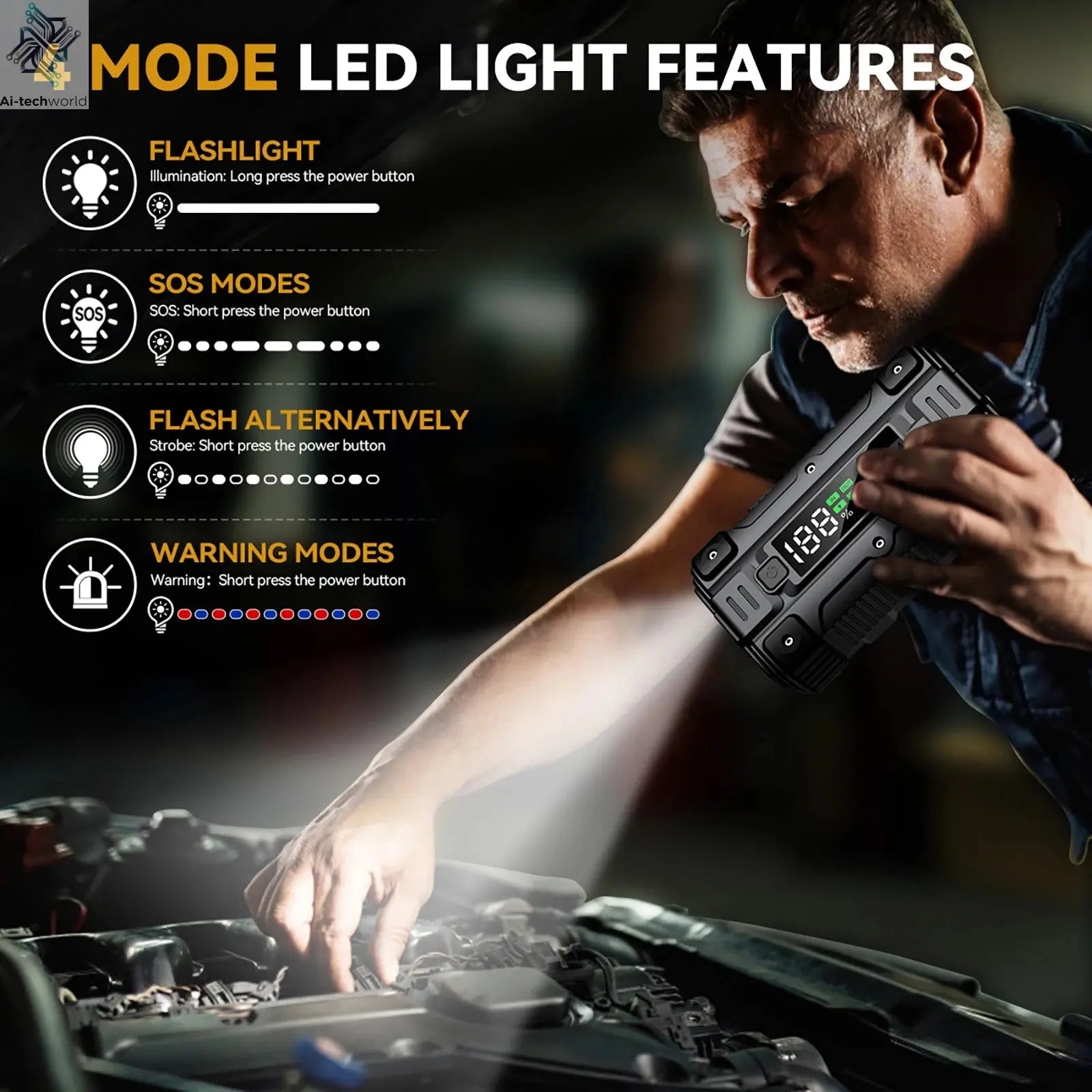 3000A/4000A/5000A Start Power Bank Jump Starter Car Booster External Battery 12V Starting Device for Petrol Diesel Powerbank Ai-TechWorld 