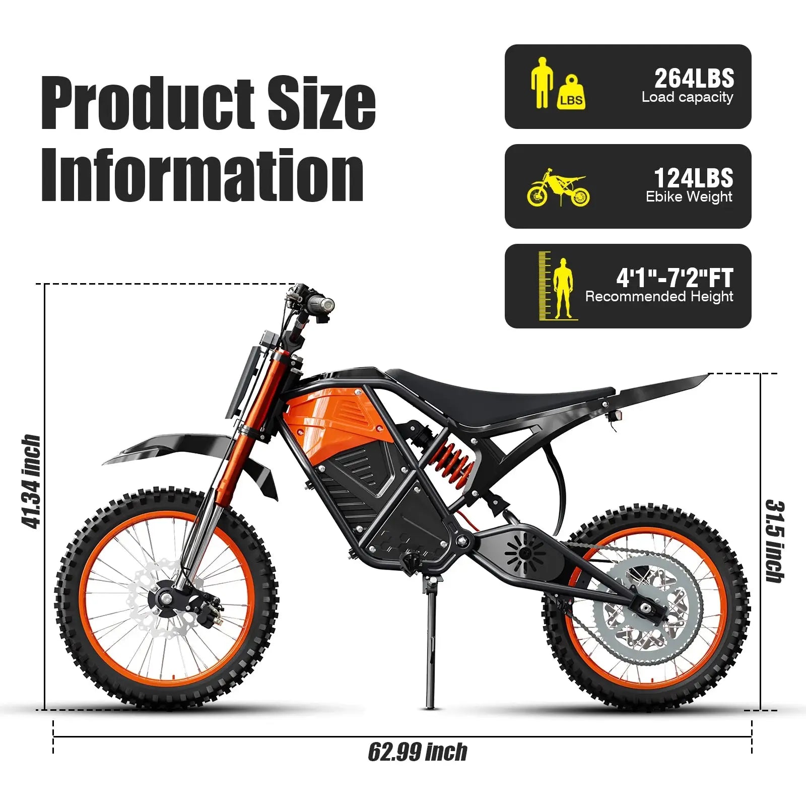 3000W Off Road Electric Motorcycle, 48V22.5AH Lithium Battery, Speed Of 37.5MPH and a Range Of 60 Miles,Adult Electric Dirt Bike - Ai-TechWorld