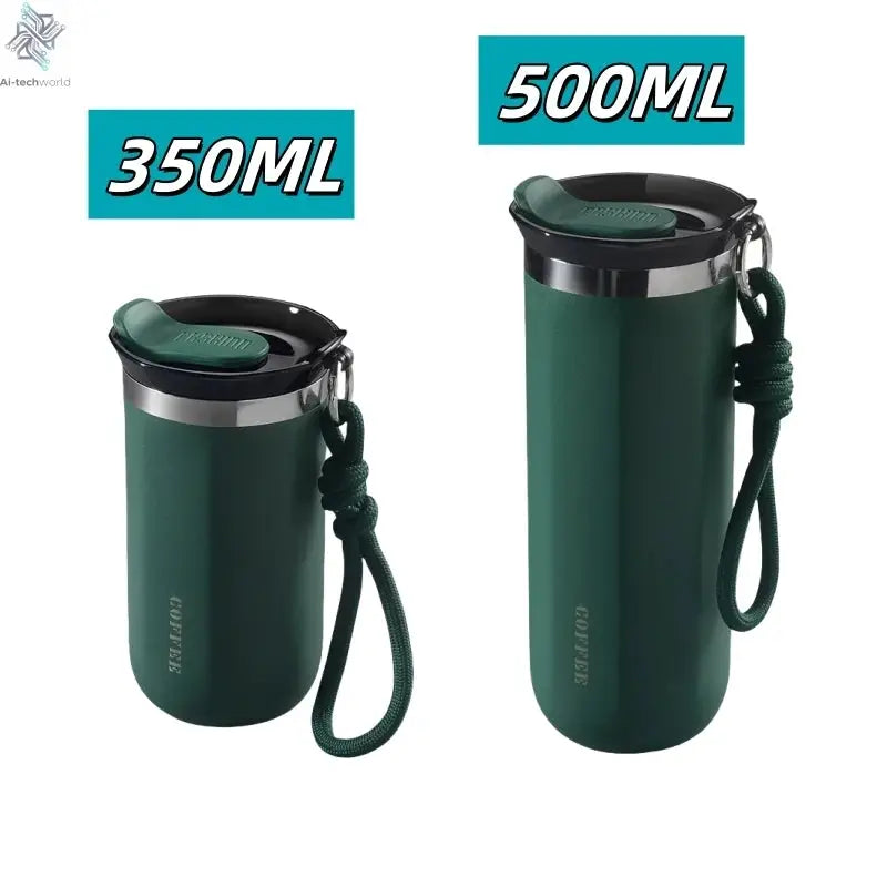 350/500ML Stainless Steel Coffee Mug Insulated Water Cup Portable Double Wall Vacuum Flask Leak-Proof with Lid Travel Coffee Cup Ai-TechWorld 