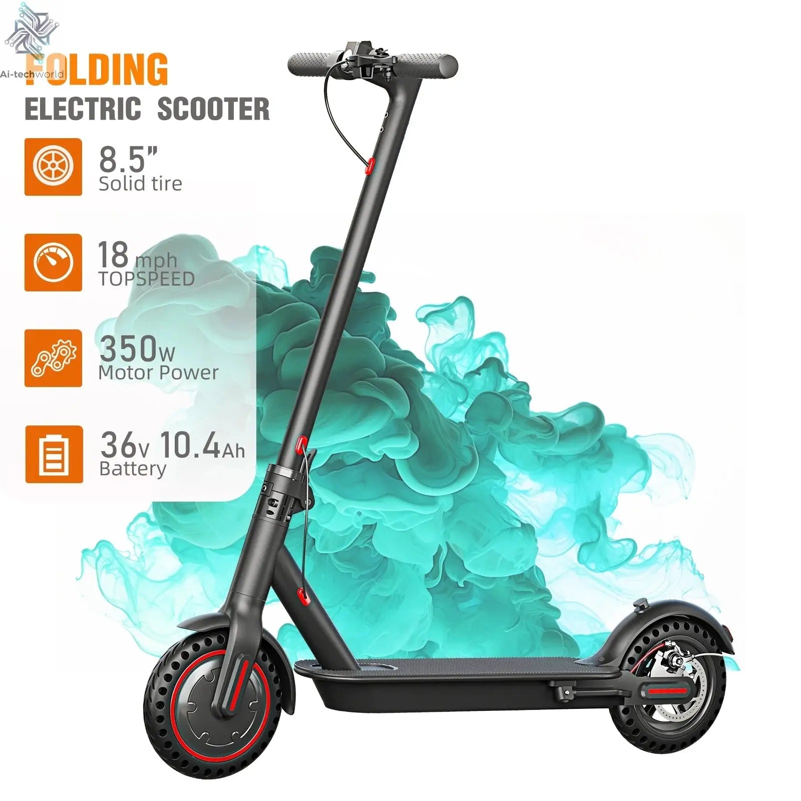 350W Foldable Electric Scooter for Adults & Teens - Ai - TechWorld