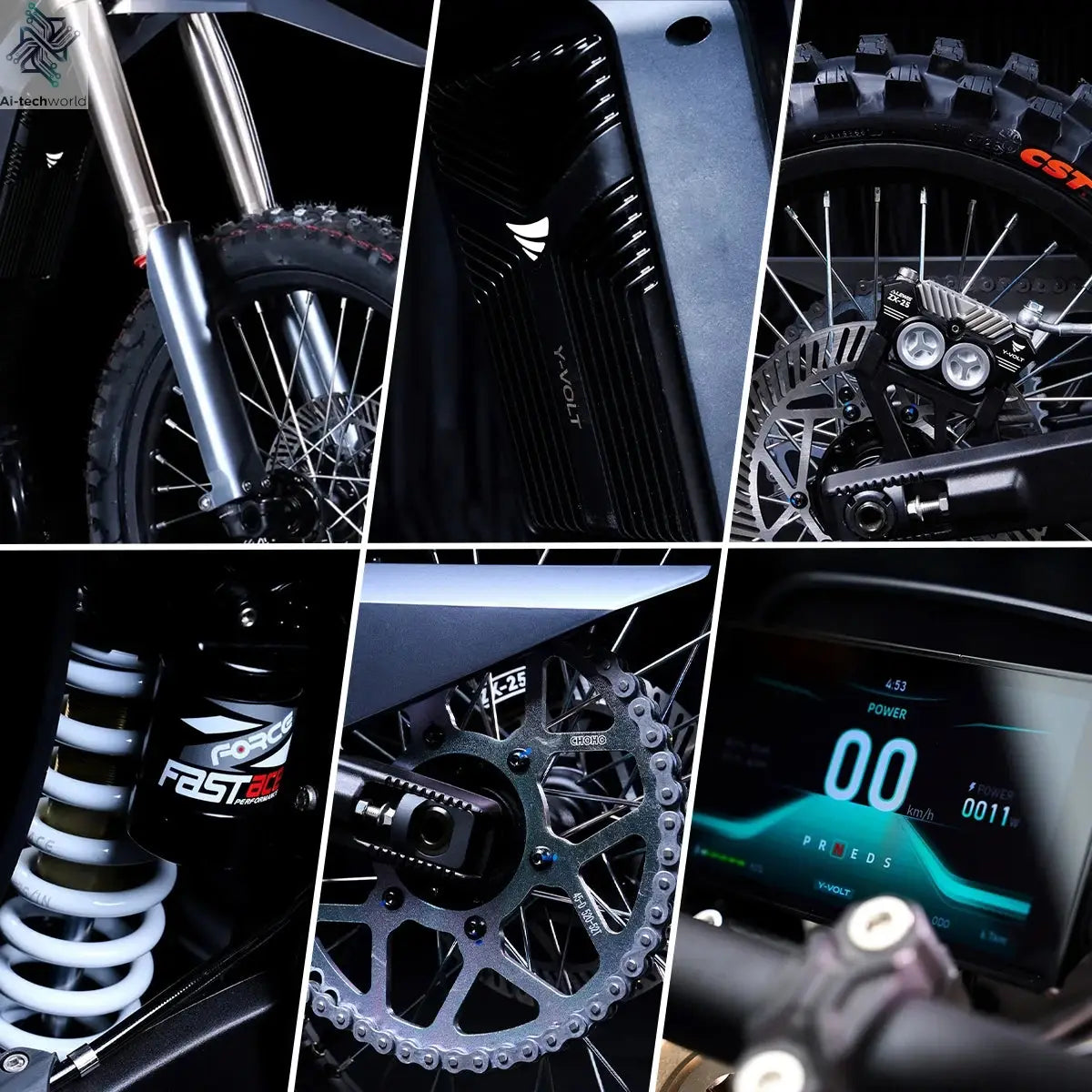 35KW Peak Power Fast Electric Bike Y-Volt Surge V Dirt E Bike Can Go 110km/h Powered by 97.2v 45ah Lithium Battery Ai-TechWorld 