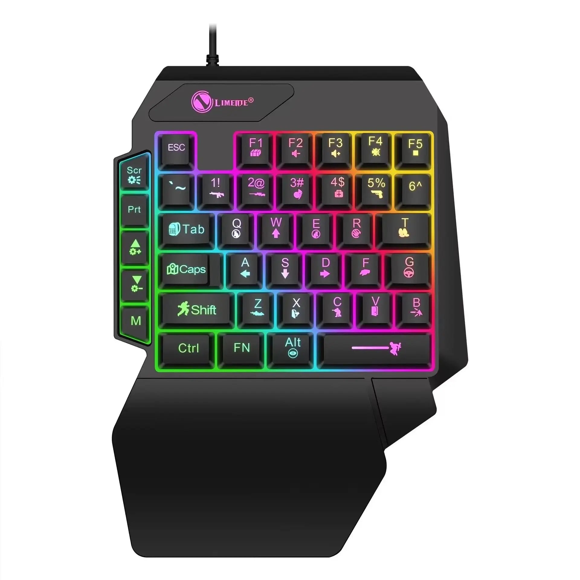 35keys One Handedly Single Hand Mini Gaming Keyboard Usb Ultra-slim Wired Backlight Keyboard for Laptop Desktop PC Smartphone Ai-TechWorld 