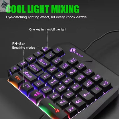 35keys One Handedly Single Hand Mini Gaming Keyboard Usb Ultra-slim Wired Backlight Keyboard for Laptop Desktop PC Smartphone Ai-TechWorld 