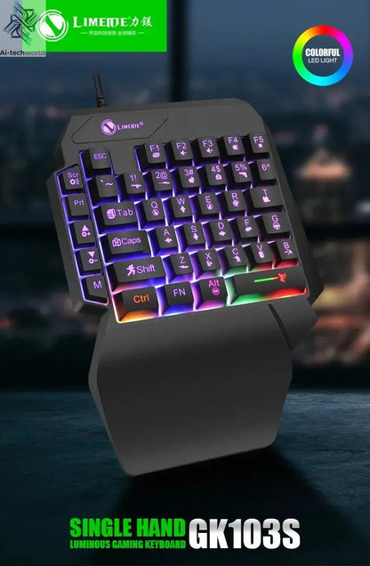 35keys One Handedly Single Hand Mini Gaming Keyboard Usb Ultra-slim Wired Backlight Keyboard for Laptop Desktop PC Smartphone Ai-TechWorld 