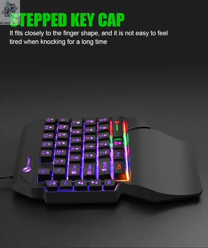 35keys One Handedly Single Hand Mini Gaming Keyboard Usb Ultra-slim Wired Backlight Keyboard for Laptop Desktop PC Smartphone Ai-TechWorld 