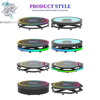 360 Custom Portable Photo Booth 80cm Metal Photobooth for Events Party Outdoor TradeShows Led Ai-TechWorld 