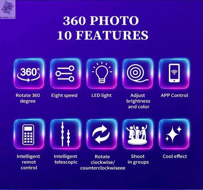 360 Custom Portable Photo Booth 80cm Metal Photobooth for Events Party Outdoor TradeShows Led Ai-TechWorld 