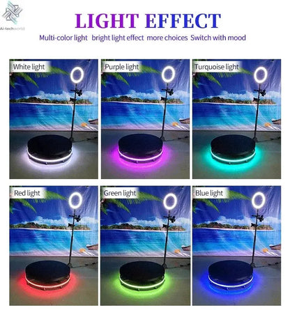 360 Custom Portable Photo Booth 80cm Metal Photobooth for Events Party Outdoor TradeShows Led Ai-TechWorld 