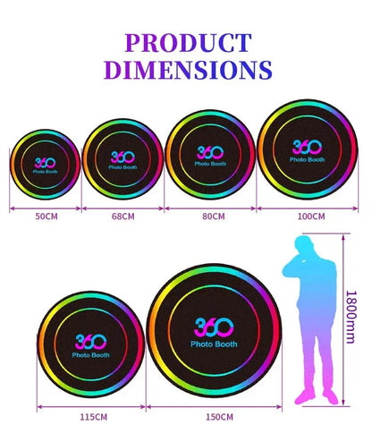 360 Custom Portable Photo Booth 80cm Metal Photobooth for Events Party Outdoor TradeShows Led Ai-TechWorld 