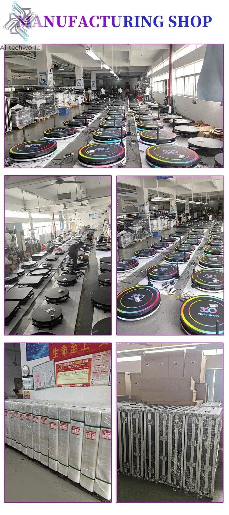 360 Custom Portable Photo Booth 80cm Metal Photobooth for Events Party Outdoor TradeShows Led Ai-TechWorld 