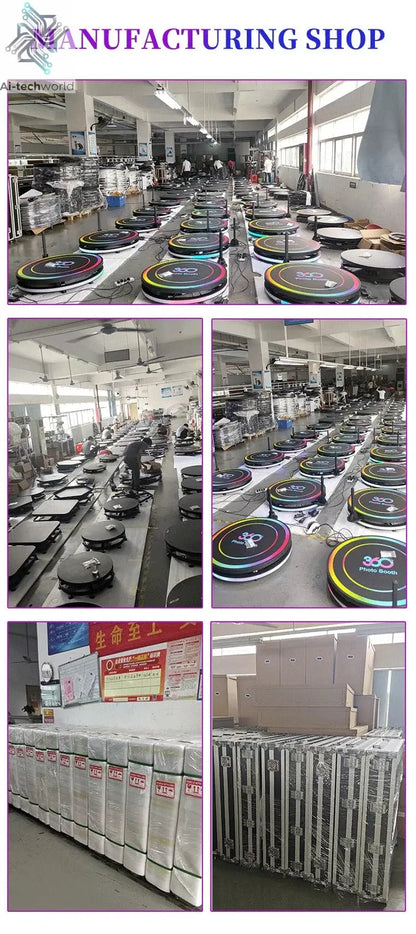 360 Custom Portable Photo Booth 80cm Metal Photobooth for Events Party Outdoor TradeShows Led Ai-TechWorld 