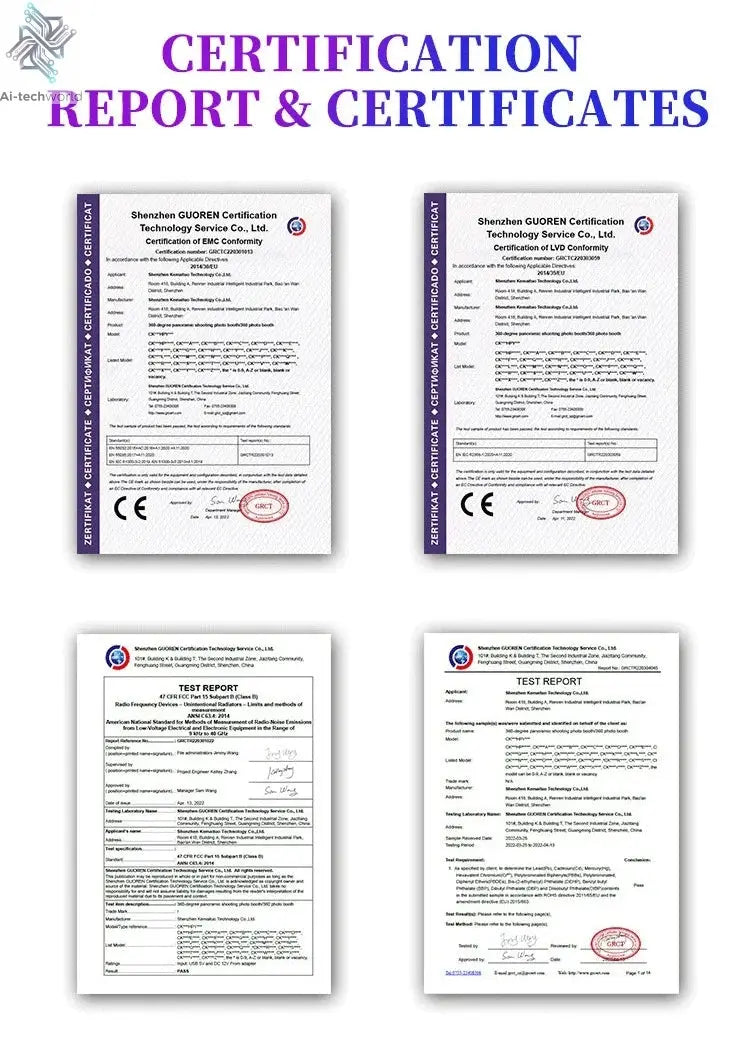 360 Custom Portable Photo Booth 80cm Metal Photobooth for Events Party Outdoor TradeShows Led Ai-TechWorld 