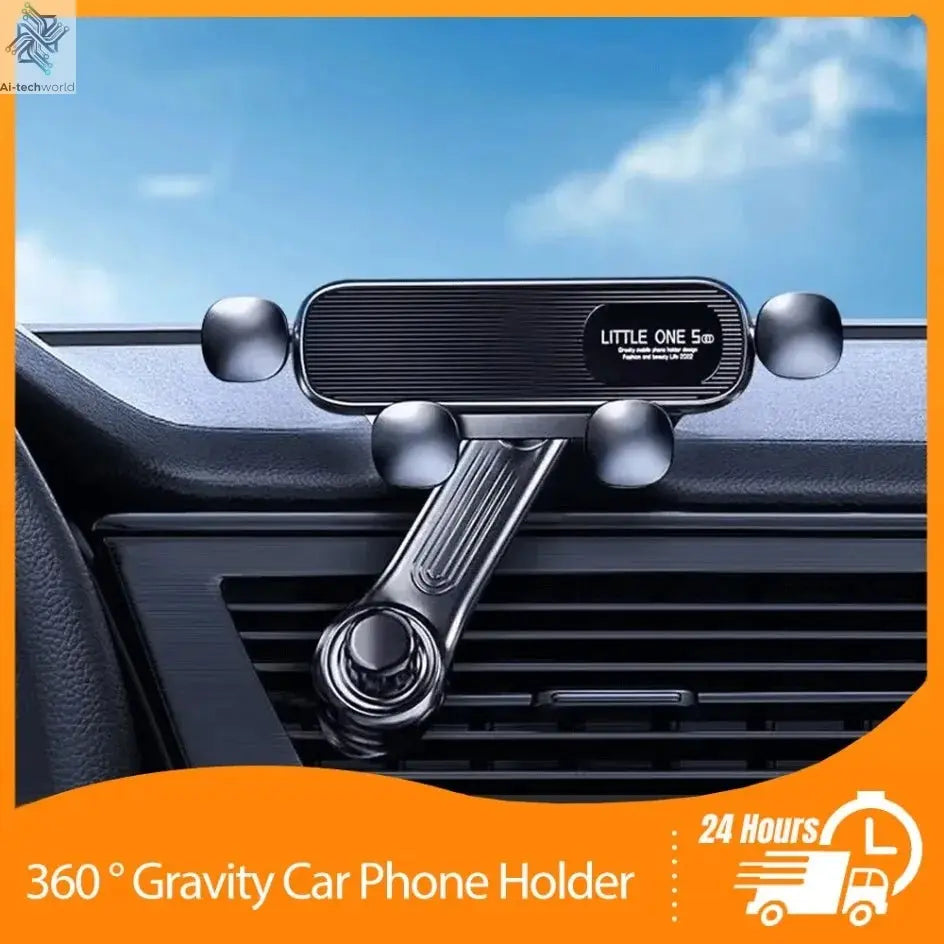 360 Rotation Car Navigation Bracket with Air Vent Clip, Telescopic Stand for 4.7-7 Inch Phones Ai-TechWorld