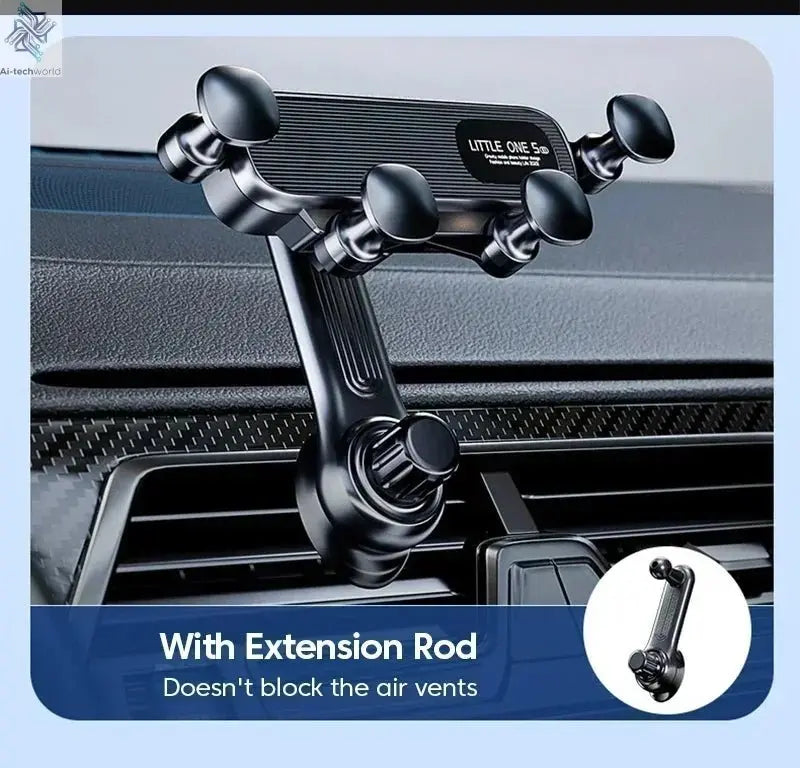 360 Rotation Car Navigation Bracket with Air Vent Clip, Telescopic Stand for 4.7-7 Inch Phones Ai-TechWorld