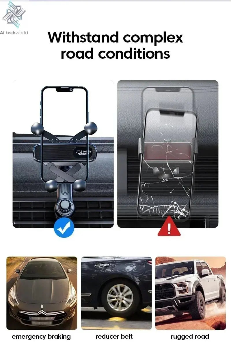 360 Rotation Car Navigation Bracket with Air Vent Clip, Telescopic Stand for 4.7-7 Inch Phones Ai-TechWorld