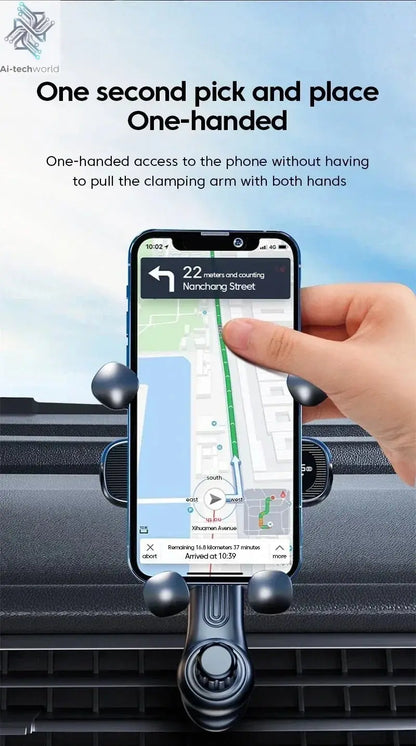 360 Rotation Car Navigation Bracket with Air Vent Clip, Telescopic Stand for 4.7-7 Inch Phones Ai-TechWorld