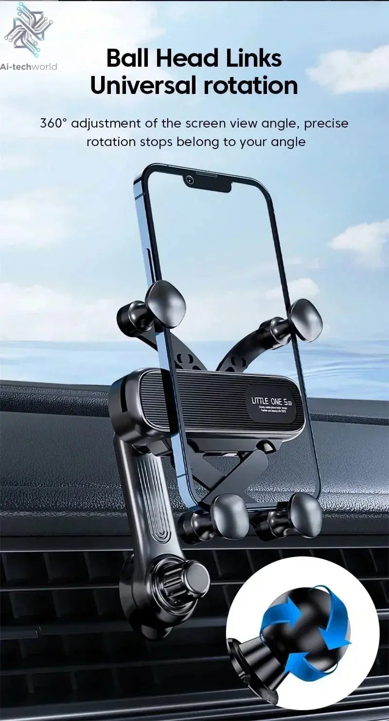 360 Rotation Car Navigation Bracket with Air Vent Clip, Telescopic Stand for 4.7-7 Inch Phones Ai-TechWorld
