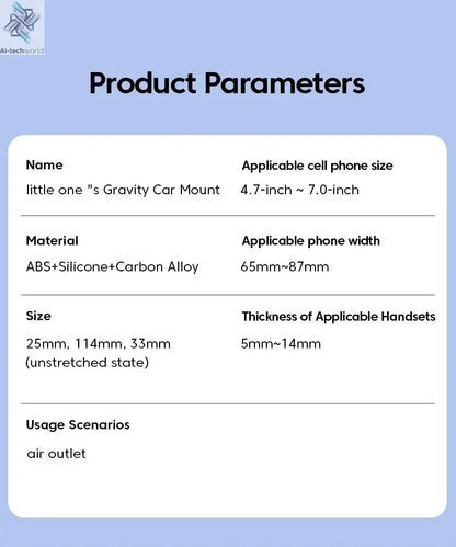 360 Rotation Car Navigation Bracket with Air Vent Clip, Telescopic Stand for 4.7-7 Inch Phones Ai-TechWorld