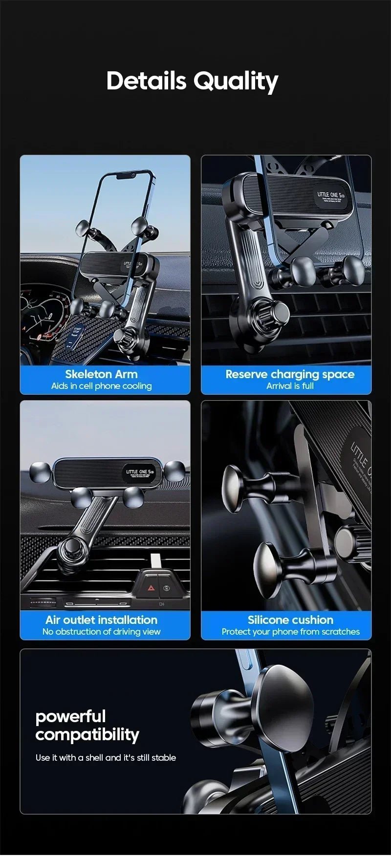 360 Rotation Car Navigation Bracket Air Vent Clip Navigation Stand Telescopic Air Outlet Phone Support for 4.7-7 Inch Ai-TechWorld