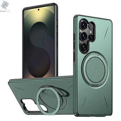 360° Magnetic Bracket Case For Samsung Galaxy S25 S24 S23 S22 Ultra S25FE S24FE S23FE S25Edge For Magsafe Shockproo Cover Fundar Ai-TechWorld 