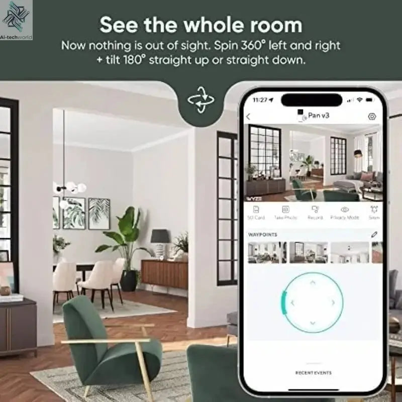 360° Smart Home Security with Night Vision, 2 - Way Audio, Motion Tracking, Works with Alexa - Ai - TechWorld