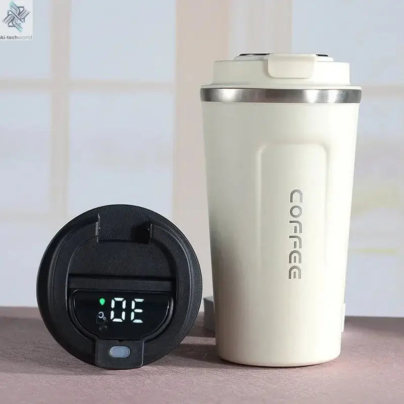 380/510ml Thermos Coffee Mug Stainless Steel Coffee Cup Temperature Display Vacuum Flask Thermal Tumbler Insulated Water Bottle - Ai-TechWorld