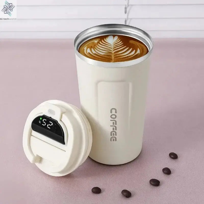 380/510ml Thermos Coffee Mug Stainless Steel Coffee Cup Temperature Display Vacuum Flask Thermal Tumbler Insulated Water Bottle - Ai-TechWorld