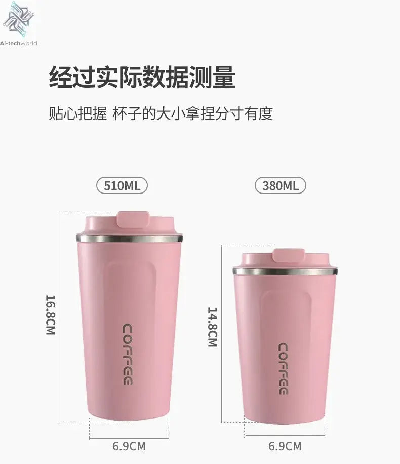380/510ml Thermos Coffee Mug Stainless Steel Coffee Cup Temperature Display Vacuum Flask Thermal Tumbler Insulated Water Bottle - Ai-TechWorld