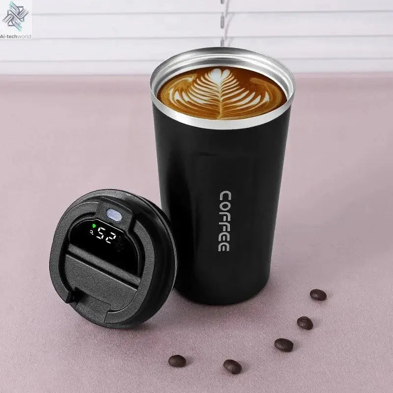 380/510ml Thermos Coffee Mug Stainless Steel Coffee Cup Temperature Display Vacuum Flask Thermal Tumbler Insulated Water Bottle - Ai-TechWorld