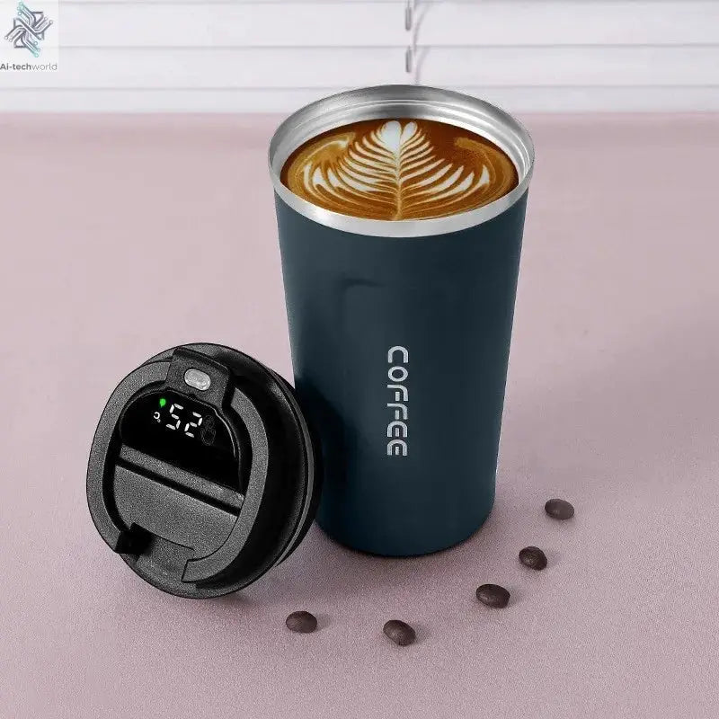 380/510ml Thermos Coffee Mug Stainless Steel Coffee Cup Temperature Display Vacuum Flask Thermal Tumbler Insulated Water Bottle - Ai-TechWorld