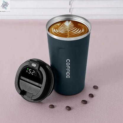 380/510ml Thermos Coffee Mug Stainless Steel Coffee Cup Temperature Display Vacuum Flask Thermal Tumbler Insulated Water Bottle - Ai-TechWorld