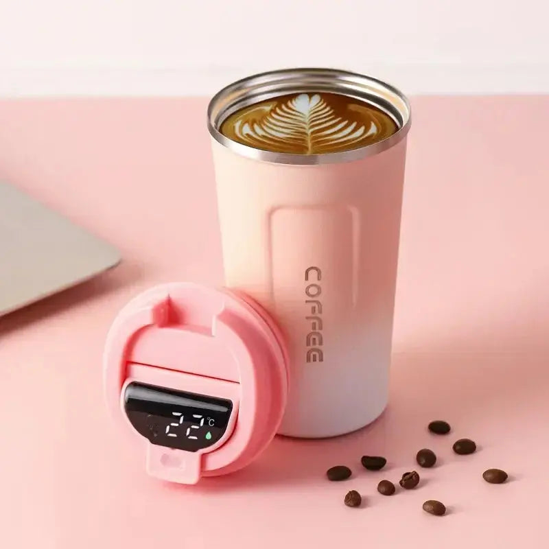 380/510ml Thermos Coffee Mug Stainless Steel Coffee Cup Temperature Display Vacuum Flask Thermal Tumbler Insulated Water Bottle - Ai-TechWorld