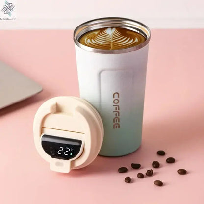 380/510ml Thermos Coffee Mug Stainless Steel Coffee Cup Temperature Display Vacuum Flask Thermal Tumbler Insulated Water Bottle - Ai-TechWorld