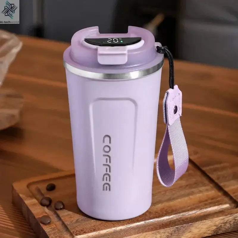380/510ml Thermos Coffee Mug Stainless Steel Coffee Cup Temperature Display Vacuum Flask Thermal Tumbler Insulated Water Bottle - Ai-TechWorld