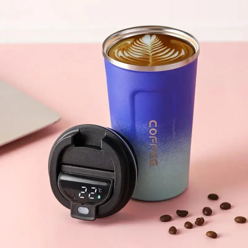 380/510ml Thermos Coffee Mug Stainless Steel Coffee Cup Temperature Display Vacuum Flask Thermal Tumbler Insulated Water Bottle - Ai-TechWorld