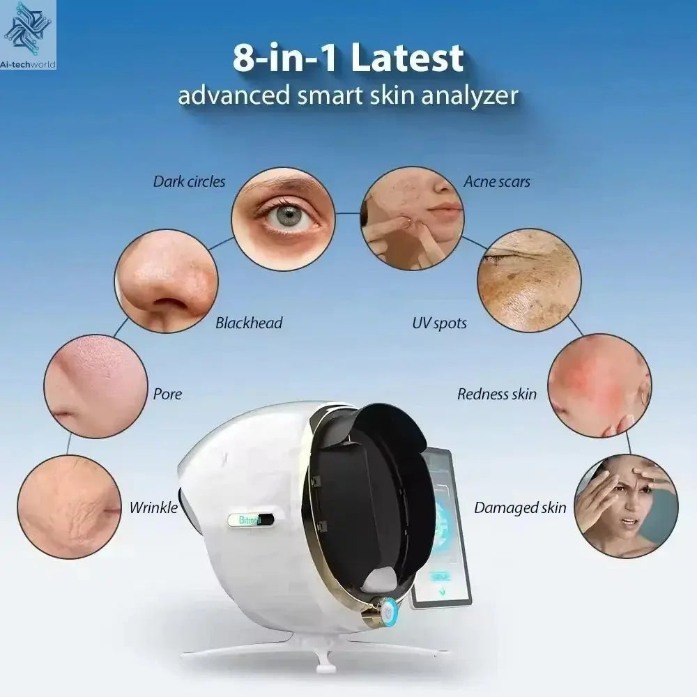3D Skin Analyzer Machine Professional 3D Three - Dimensional Magic Mirror Skin Analysis Scanner Detector for Salon - Ai - TechWorld