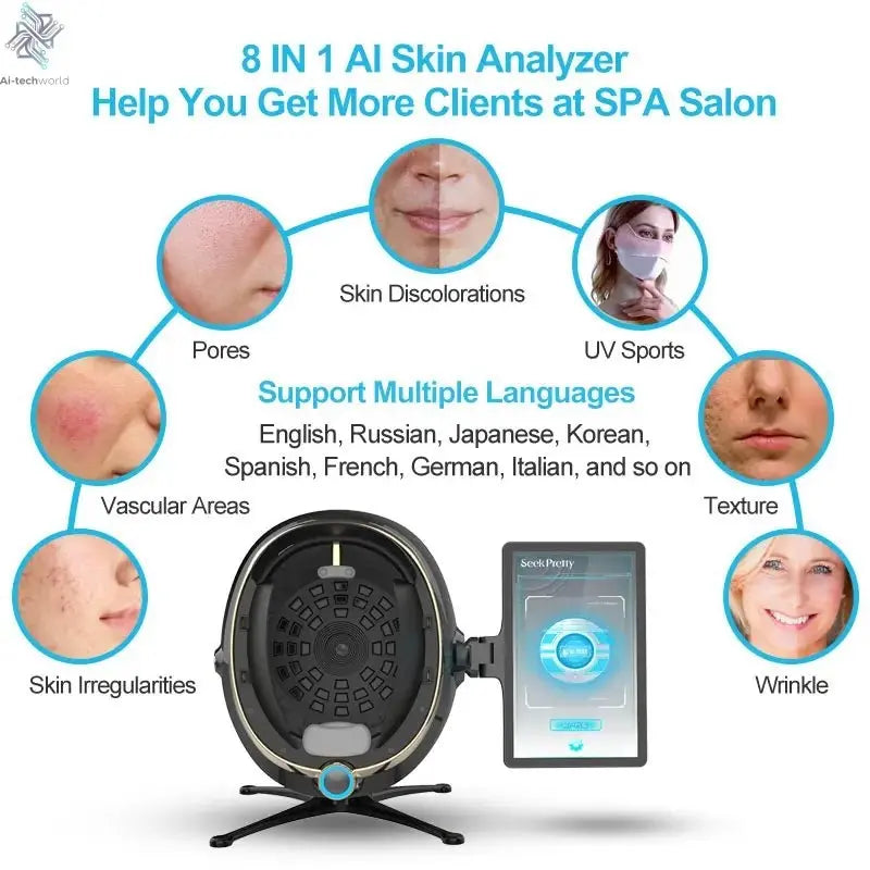 3D Skin Analyzer Machine Professional 3D Three - Dimensional Magic Mirror Skin Analysis Scanner Detector for Salon - Ai - TechWorld