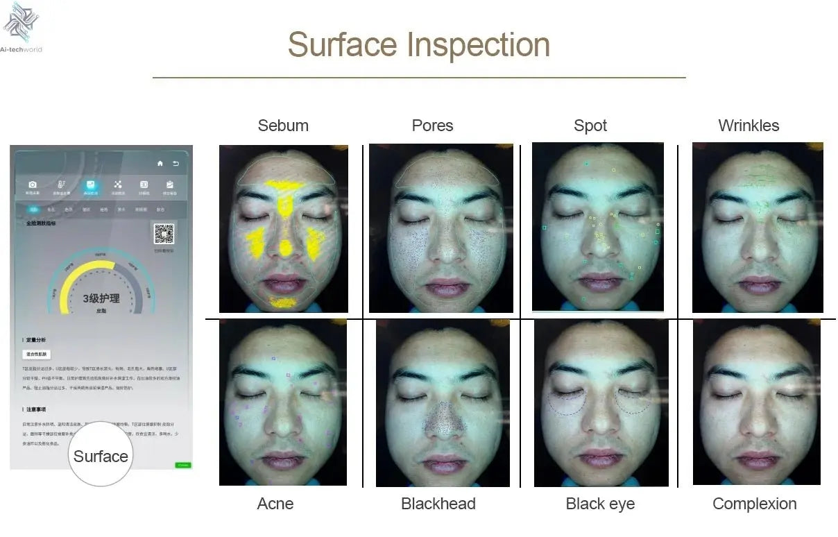 3D Skin Analyzer Machine Professional 3D Three - Dimensional Magic Mirror Skin Analysis Scanner Detector for Salon - Ai - TechWorld