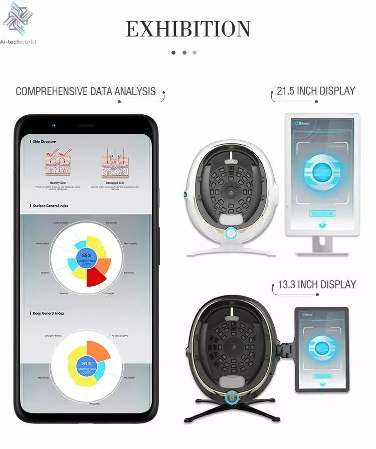 3D Skin Analyzer Machine Professional 3D Three - Dimensional Magic Mirror Skin Analysis Scanner Detector for Salon - Ai - TechWorld