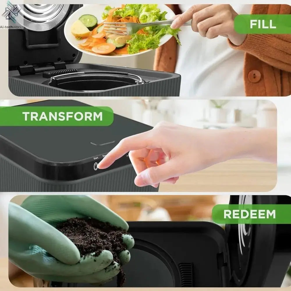 3L Electric Kitchen Composter – Automatic Countertop Compost Bin - Ai - TechWorld