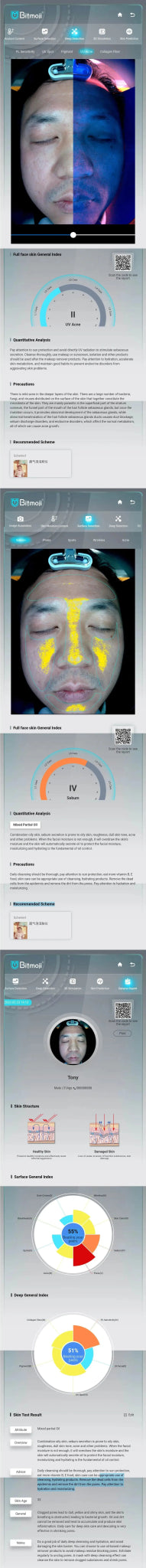 3D Skin Scanner Care Facial Analyzer Monitor Machine Magic Mirror Portable Testing English Detector Face Camera Test Analysis Ai-TechWorld