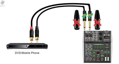 4 Channel Audio Sound Mixer 7 Band EQ 99 DSP Effects 48V Bluetooth Sound Mixing Console PC Playback Recording DJ Party AM-AX4 Ai-TechWorld 