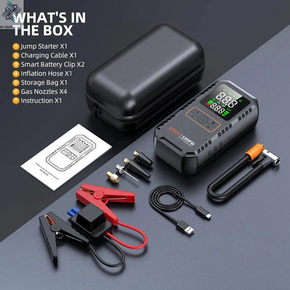 4-IN-1 Car Jump Starter with Air Compressor Peak 5000A Auto Battery Booster 150PSI Air Pump Portable Power Bank Tire Inflator Ai-TechWorld 